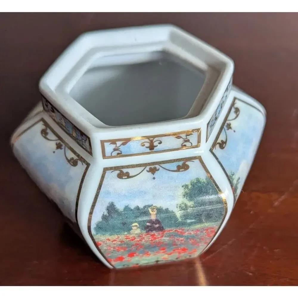 Vtg Goebel Artis Orbis Claude Monet Poppy Field Mini Vase Porcelain Germany